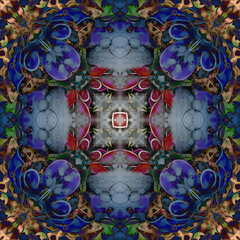 Seamless abstract square pattern. Alcohol ink in modern art. Mandala