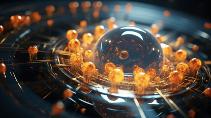 Vibrant Sphere Filled with an Array of Small Orange Balls, Showcasing the Power of Generative AI