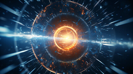 Obraz premium Captivating Close-Up of Circular Object with Radiant Light, Enhanced by Generative AI