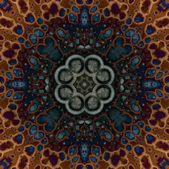 Seamless abstract square pattern. Alcohol ink in modern art. Mandala