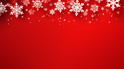 Vibrant Arafed Red Background with Snowflakes and Stars, Perfect for Generative AI Projects