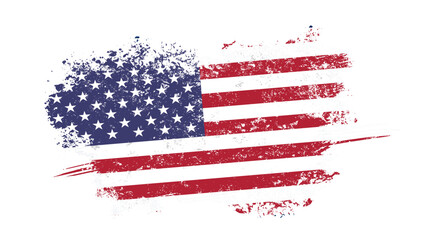 american flag with gunge effect, United States  - vector illustation © KR Studio