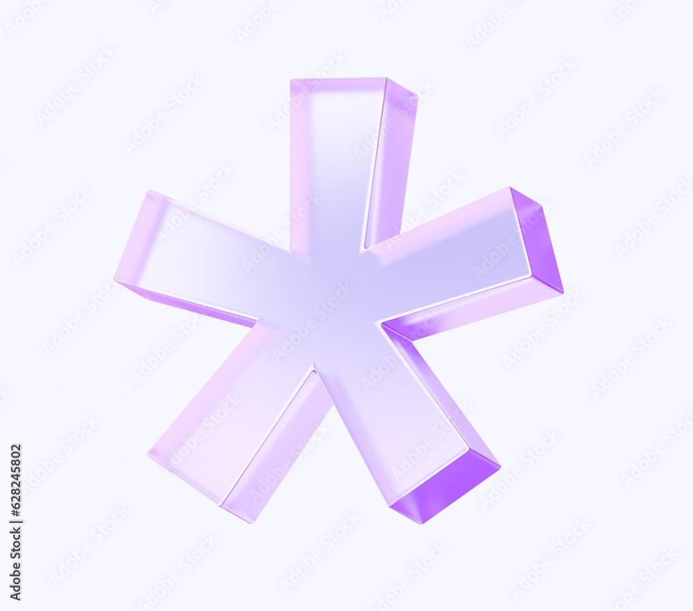 Aufkleber asterisk symbol icon with colorful gradient. 3d rendering illustration for graphic design, ui ux des