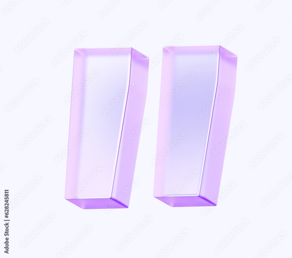 Fototapete quote mark icon with colorful gradient. 3d rendering illustration for graphic design, ui ux design, 