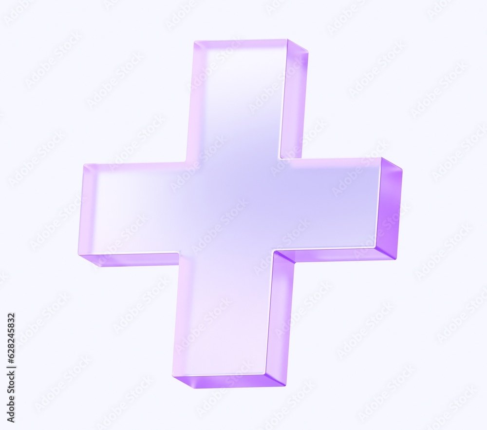 Poster plus symbols icon with colorful gradient. 3d rendering illustration for graphic design, ui ux design