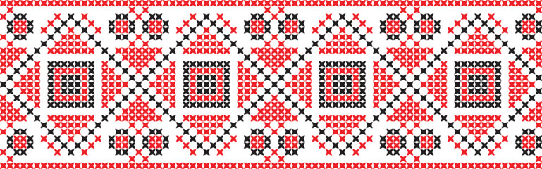 Fototapeta premium embroidered cross-stitch ornament national pattern