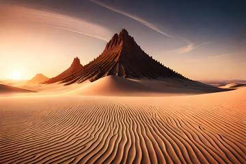 Desert mountain in the desert. Ai generative