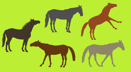 Pferde Pattern, Tiere, Vektorgrafik, Zoothema