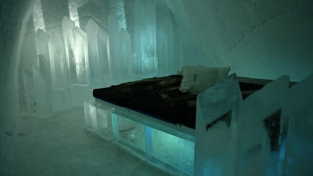  visit in Ice hotel. Room Art made with ice.