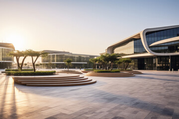Fototapeta premium modern building with empty floor at night