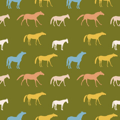 Pferde Pattern, Tiere, Vektorgrafik, Zoothema