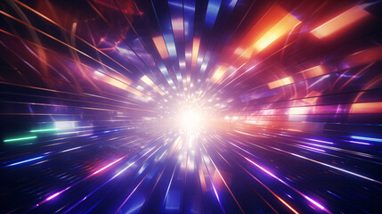 Naklejka premium Vibrant Explosion of Colors in Close-Up Shot, Black Background - Generative AI