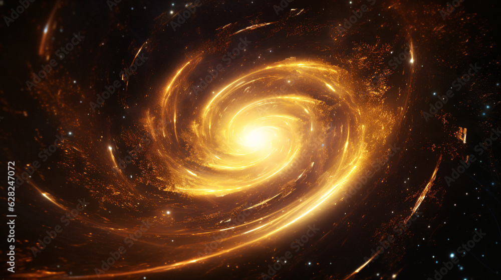 Poster mysterious spiral shaped object illuminated in the dark, captured by arafed image - generative ai