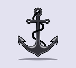 anchor logo icon with rope. vector, illustration, logo template.