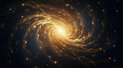 Astounding Image of Arafed Spiral Galaxy with a Brilliant Center and a Captivating Black Background, Generated by AI