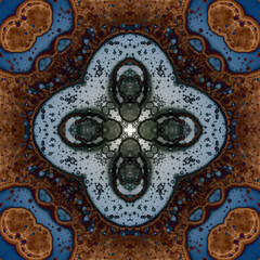 Seamless abstract square pattern. Alcohol ink in modern art. Mandala