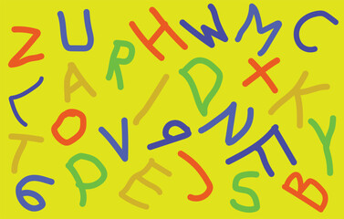 colorful alphabet letters pattern background.