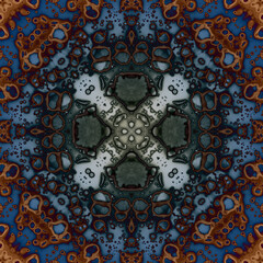 Seamless abstract square pattern. Alcohol ink in modern art. Mandala