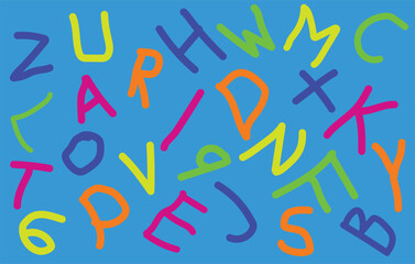 colorful alphabet letters pattern background.