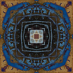 Seamless abstract square pattern. Alcohol ink in modern art. Mandala