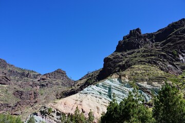 colorful rocks of Los Azulejos, Gran Canaria, Spain