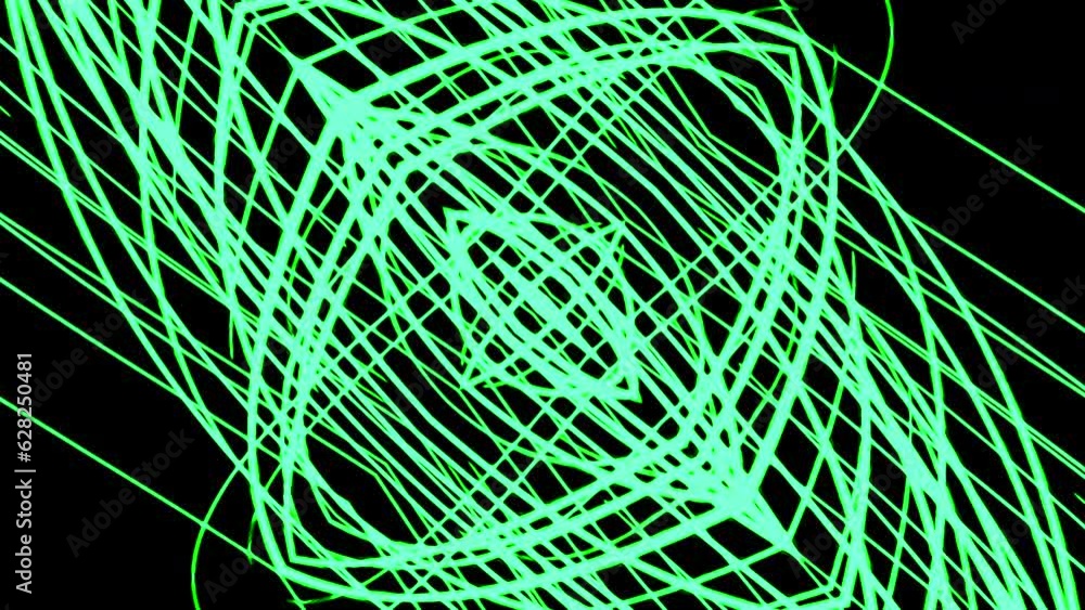 Poster the glow lines overlapped a large number of them on a black background. design. stripes stretching a