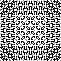 Black and white seamless abstract pattern. Background and backdrop. Grayscale ornamental design. Mosaic ornaments. Vector graphic illustration. EPS10.