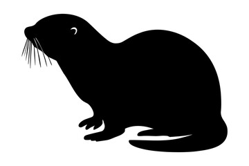 Otter silhouette isolated. Vector illustration - obrazy, fototapety, plakaty