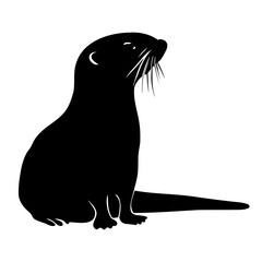 Otter silhouette isolated. Vector illustration