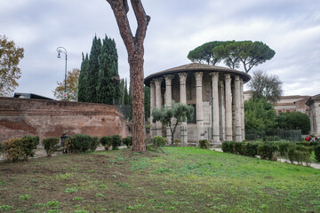 Rome, Italy - 27 Nov, 2022: Temple of Heracles Victor (Hercules Olivarius)