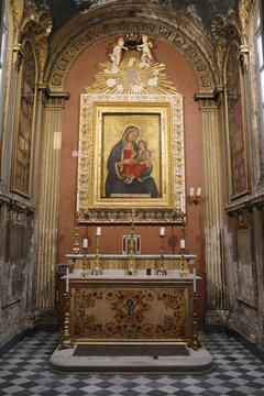Rome, Italy - 26 Nov, 2022: Religious artwork at the Basilica Santa Maria in Cosmedin