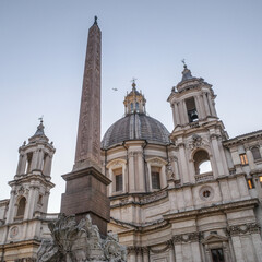Fototapeta na wymiar Rome, Italy - 26 Nov, 2022: Piazza Navona and the Saint Agnese in Agone Church