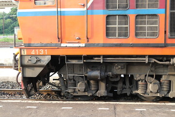 Train station in the countryside in the morning, at normal times, no one came to the service. Popular tourist service in the tourist season.
