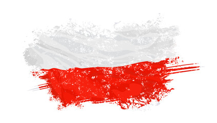 Flaga Polski - ikona wektorowa - obrazy, fototapety, plakaty