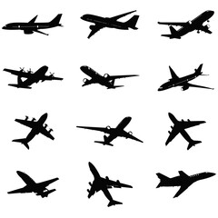 silhouettes of airplane, Airplane SVG, Airplane Bundle SVG, Plane Svg, Travel Svg, Airplane Silhouette, Airplane Clipart,  Airplane Cut Files