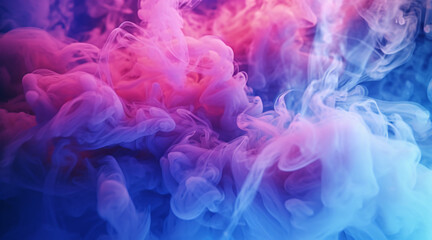 Color explosion fluorescent background paint in water vibrant smoke cloud texture glowing blue and purple 