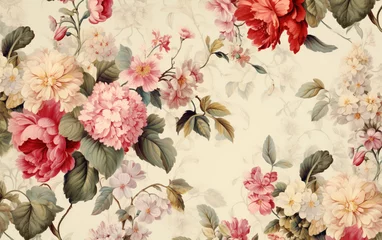 Gordijnen A wallpaper with a floral pattern that says. spring © MUS_GRAPHIC