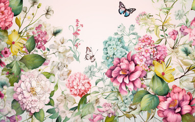A wallpaper with a floral pattern that says. spring