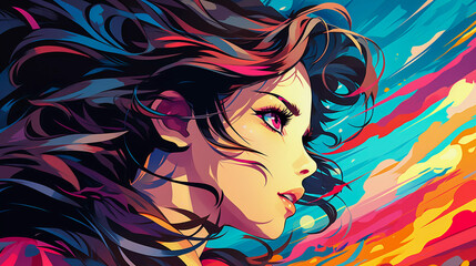 Ethereal Anime Beauty: Portrait Illustration of a Mesmerizing Anime Girl, Generative AI