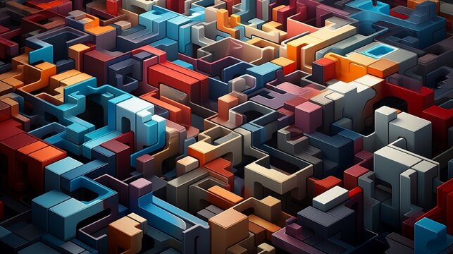 background made of isometric cubes.