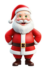 Santa claus character isolated on transparent background. Generative ai.