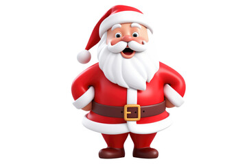 Santa claus character isolated on transparent background. Generative ai.