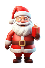 Santa claus character isolated on transparent background. Generative ai.
