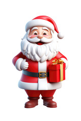 Santa claus character isolated on transparent background. Generative ai.