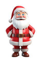 Obraz premium Santa claus character isolated on transparent background. Generative ai.