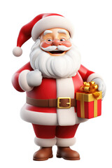 Santa claus character isolated on transparent background. Generative ai.