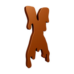 3D chocolate alphabet letter x for education and text concept