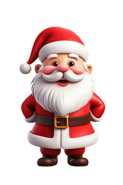 Santa claus character isolated on transparent background. Generative ai.