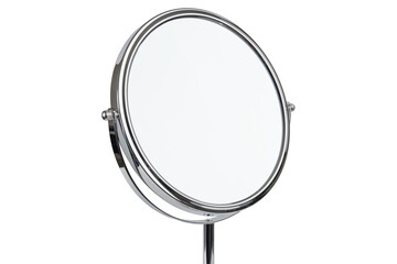 Round mirror for makeup. Magnifying mirror with 360° rotating. Cosmetic, cosmetology or makeup...
