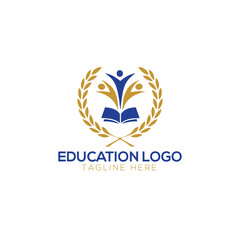 Education logo, Kids logos are reading books and learning
